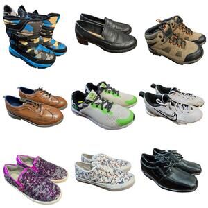 Bulk Boy's Girl's Shoe Lot of 9 Name Brand Wholesale Reseller Children Nike